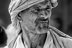 Tunisisk man på kamelmarknaden i Sousse.